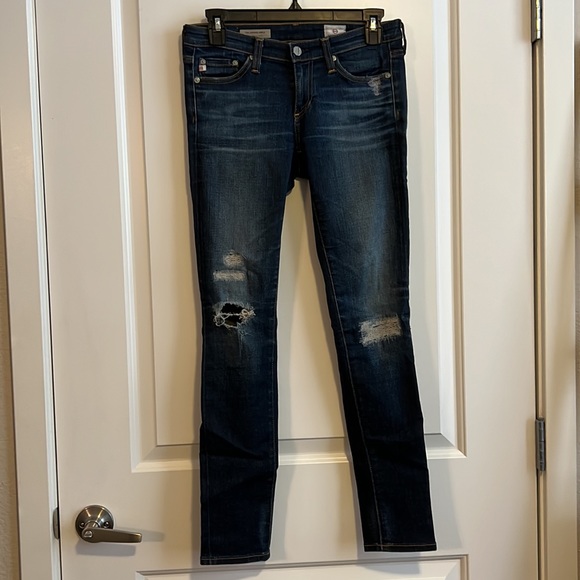 Ag Adriano Goldschmied Denim - AG the legging ankle super skinny distressed jean- Size 24R
